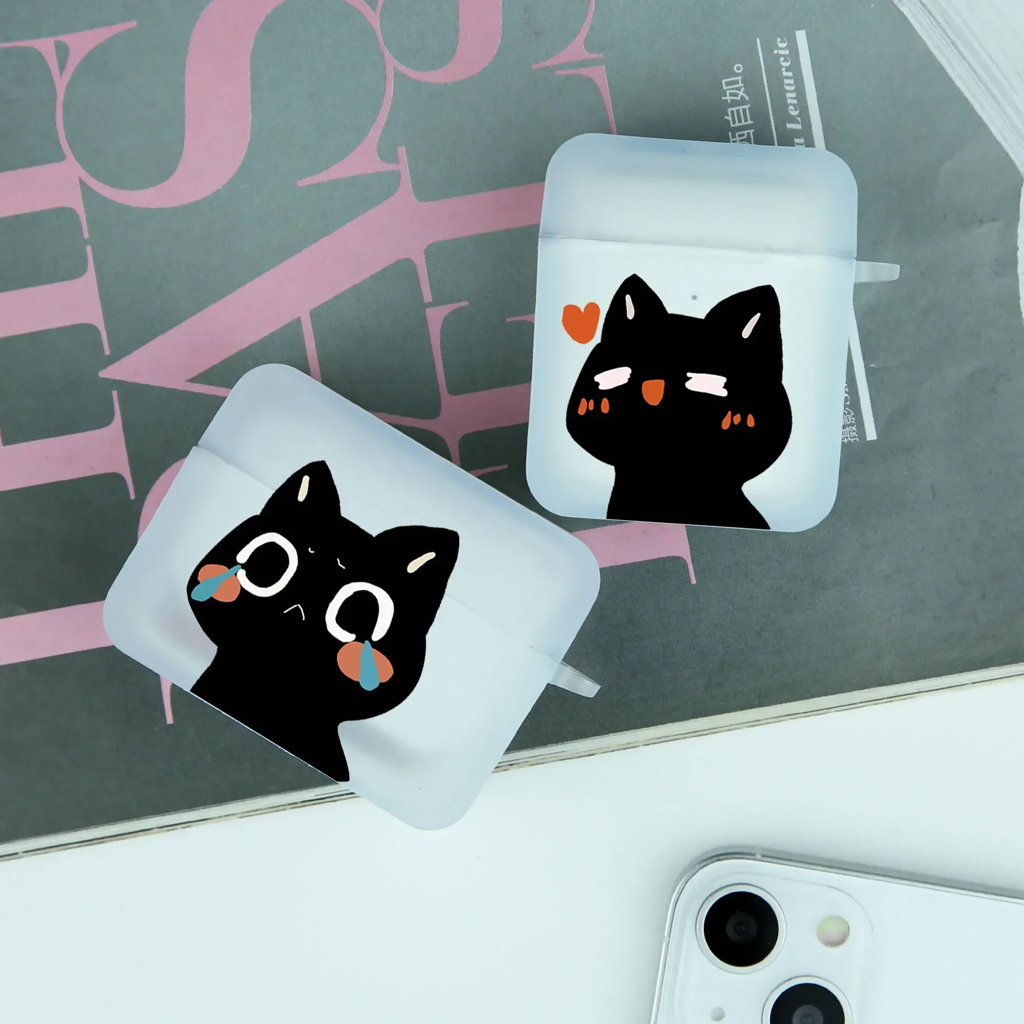 

Cute Cartoon Cat Lover Couple Earphone Case for Airpods 4th 3rd 2 Pro Covers for Airpod 2 3 1 Protective Accessorie Shell Fundas