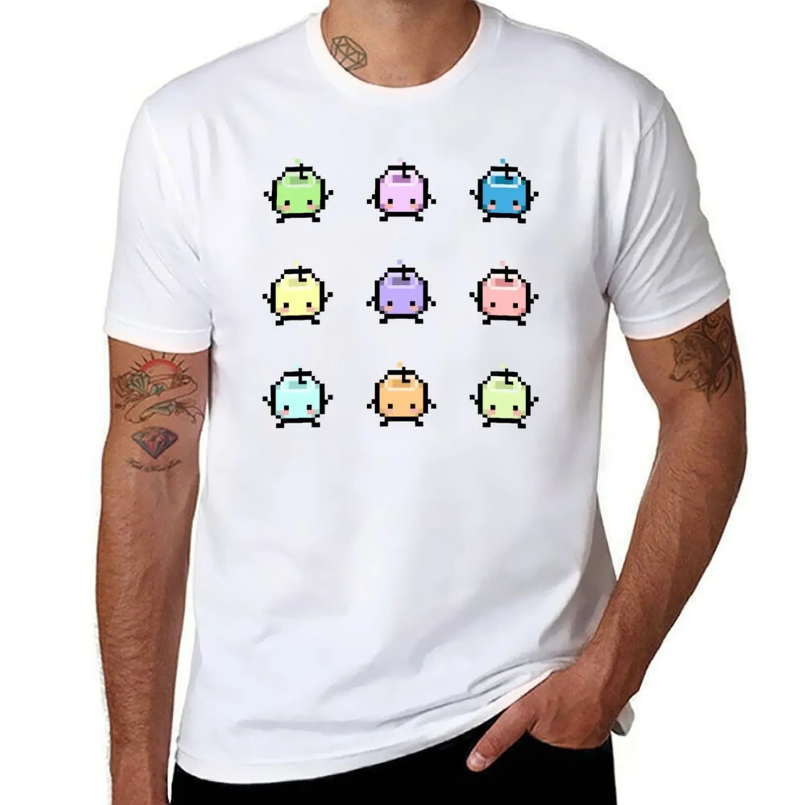 Stardew Valley Pastel Junimos T-Shirt sweat luxury clothing labubu heavy weight t shirts for men