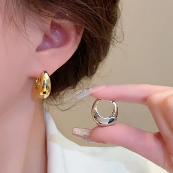 Petites boucles d'oreilles créoles en argent Sterling 925 pour femmes, Design Simple, boucles d'oreilles rondes en métal épais et brillant, prévient les allergies, bijoux de fête