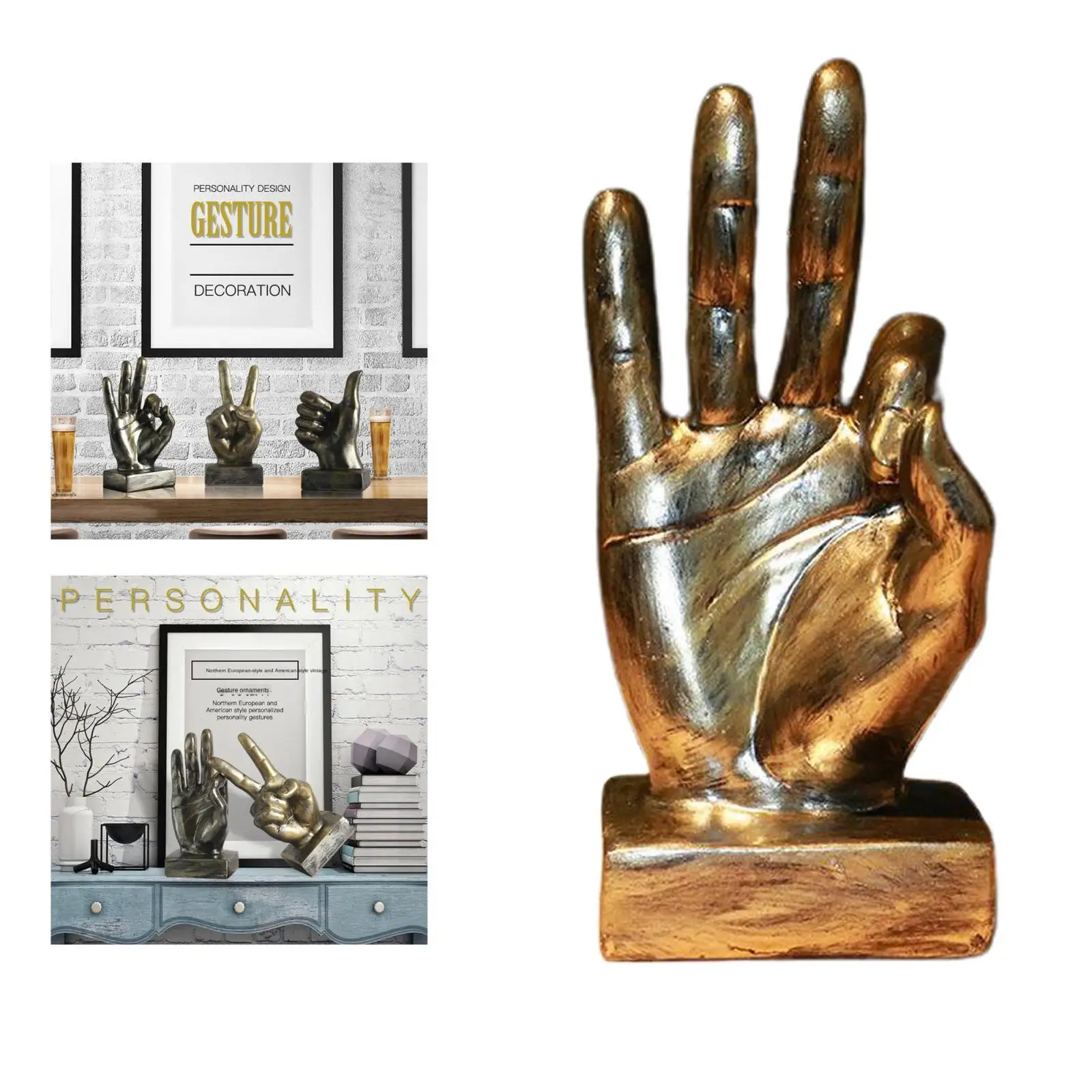 Art Hand Gesture Sculpture Ornament Figurine Statue Tabletop Decor Adornment