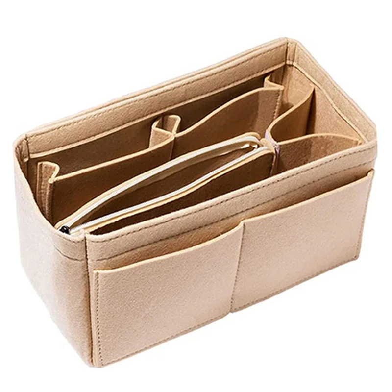 

Felt Bag Make up Organizer Felt Insert Bag For Handbag Travel Inner Storage bag Cosmetic Bags Suitable Fit Neverfull