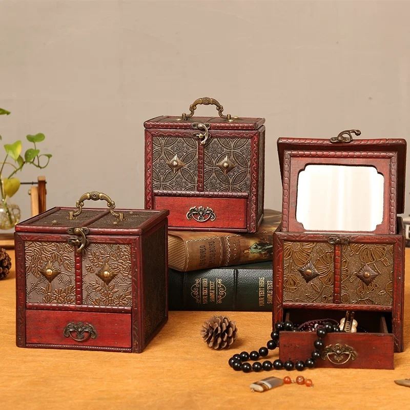 

Chinese wooden dressing box jewelry storage box jewelry box storage box gift box wooden box