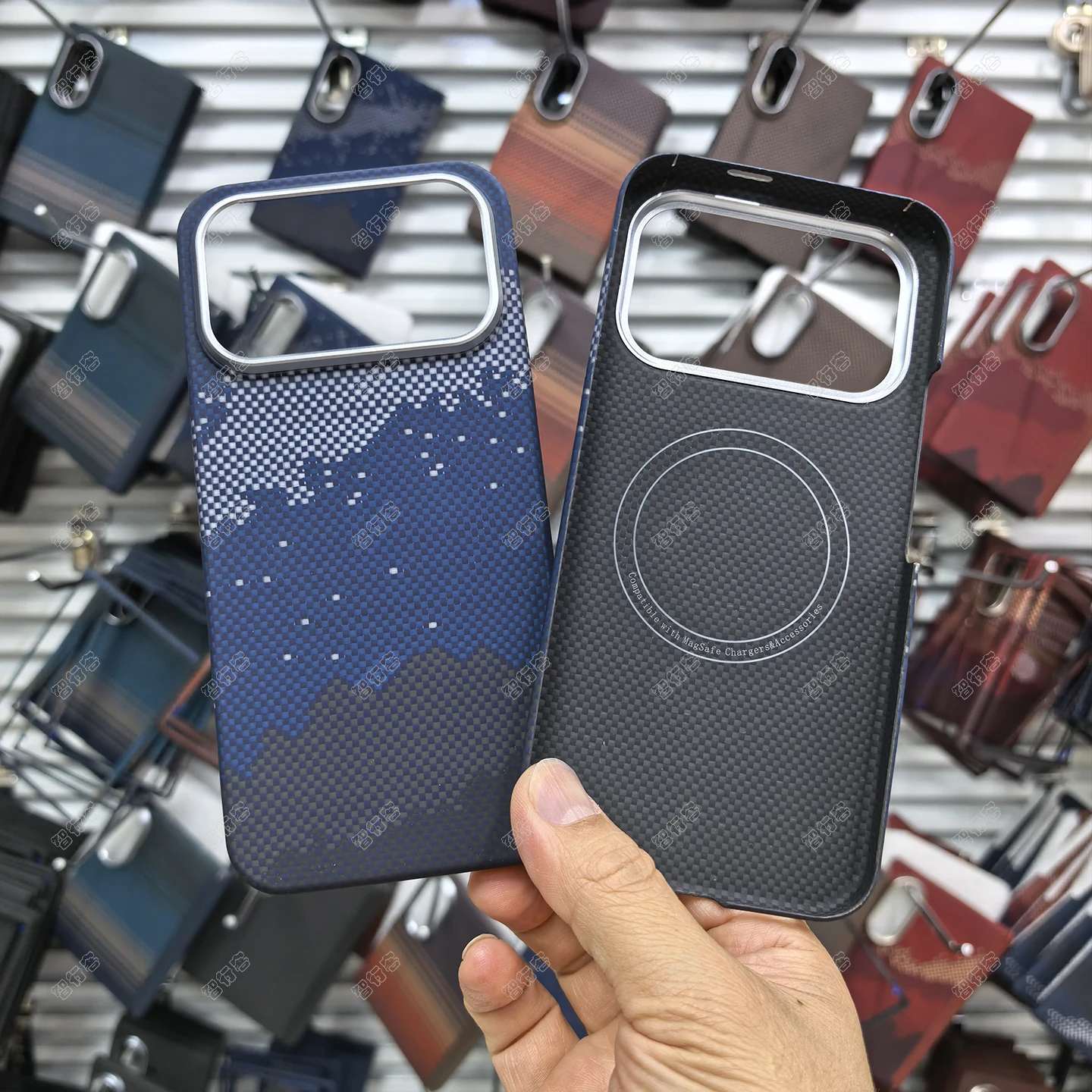 Real Fiber Phone Case Built‑in Magnetic Cover Ultra‑Thin Super Light Soft Hand Feeling Protective Shell For Poco F9Pro F9Ultra