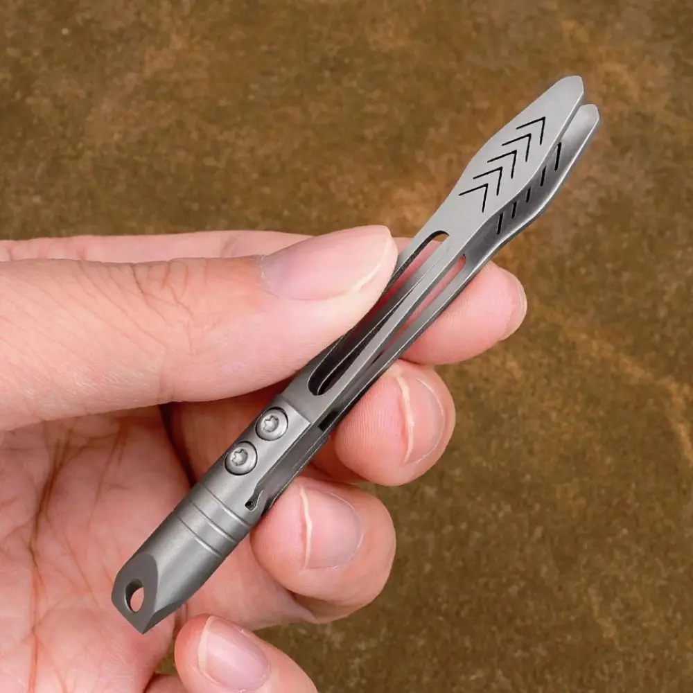 

Thick Design Titanium Alloy Tweezers Waterproof Mini Size CNC Clip Durable Multi-Purpose Portable Keychain Pendant