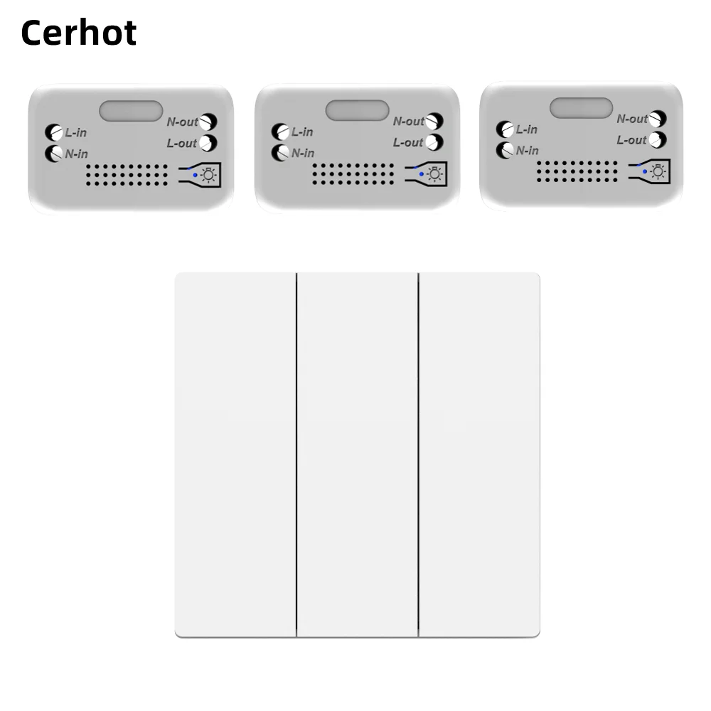 Cerhot Wireless self-powered switch remote control Push button panel on off Wall Light Switch No battery Waterproof Lamp Swicth