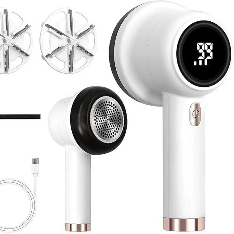 مزيل الوبر القابل لإعادة الشحن عبر USB شاشة LED كبيرة منزلية متعددة الوظائف شاشة ديجيتال مزيل كرة الشعر المتقلب