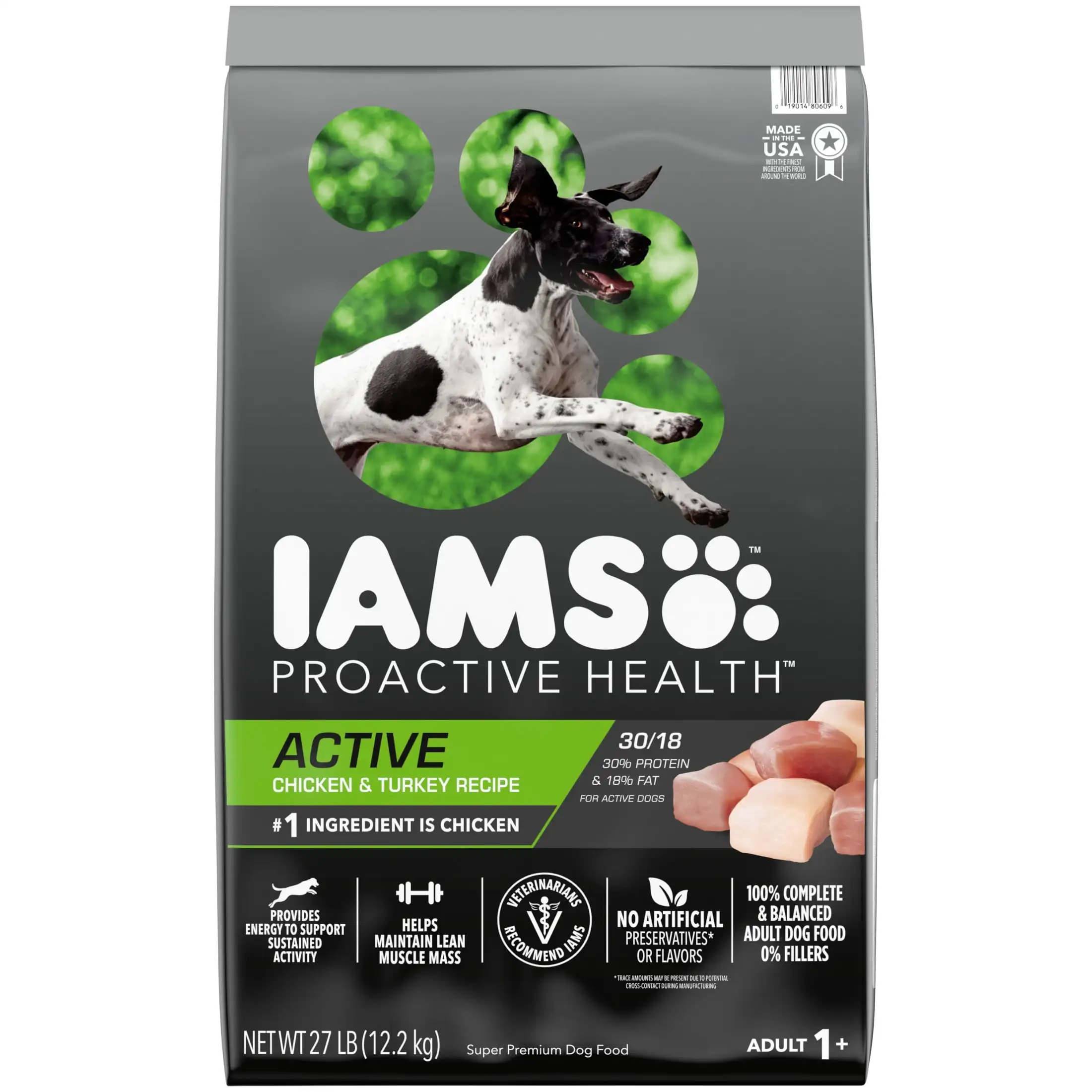 

Сухой корм для собак Iams Proactive Health с курицей и индейкой, сумка 27 фунтов