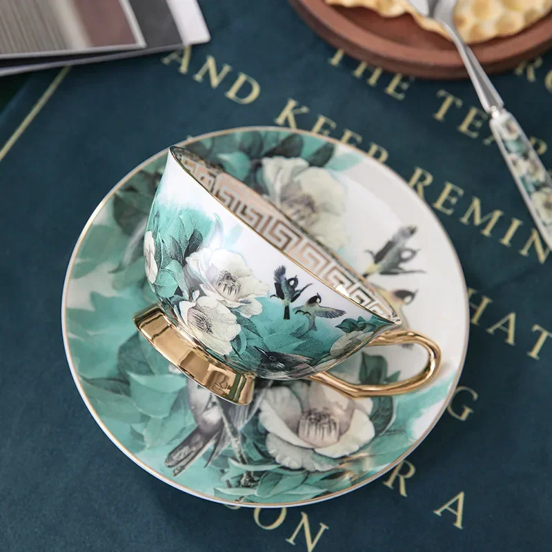 Coffee Cup Small Exquisite European Style, Luxurious Afternoon Tea Set, Elegant Bone China Cup Set with High Aesthetic Value
