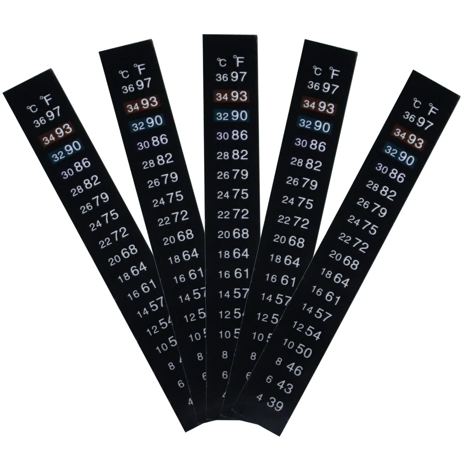 5Pcs/10Pcs Aquarium Aquarium Streifen Stick-auf discolor Thermometer Aufkleber Klebstoff Klebrige Dual Skala Aufkleber temperatur Werkzeuge – Detail 4