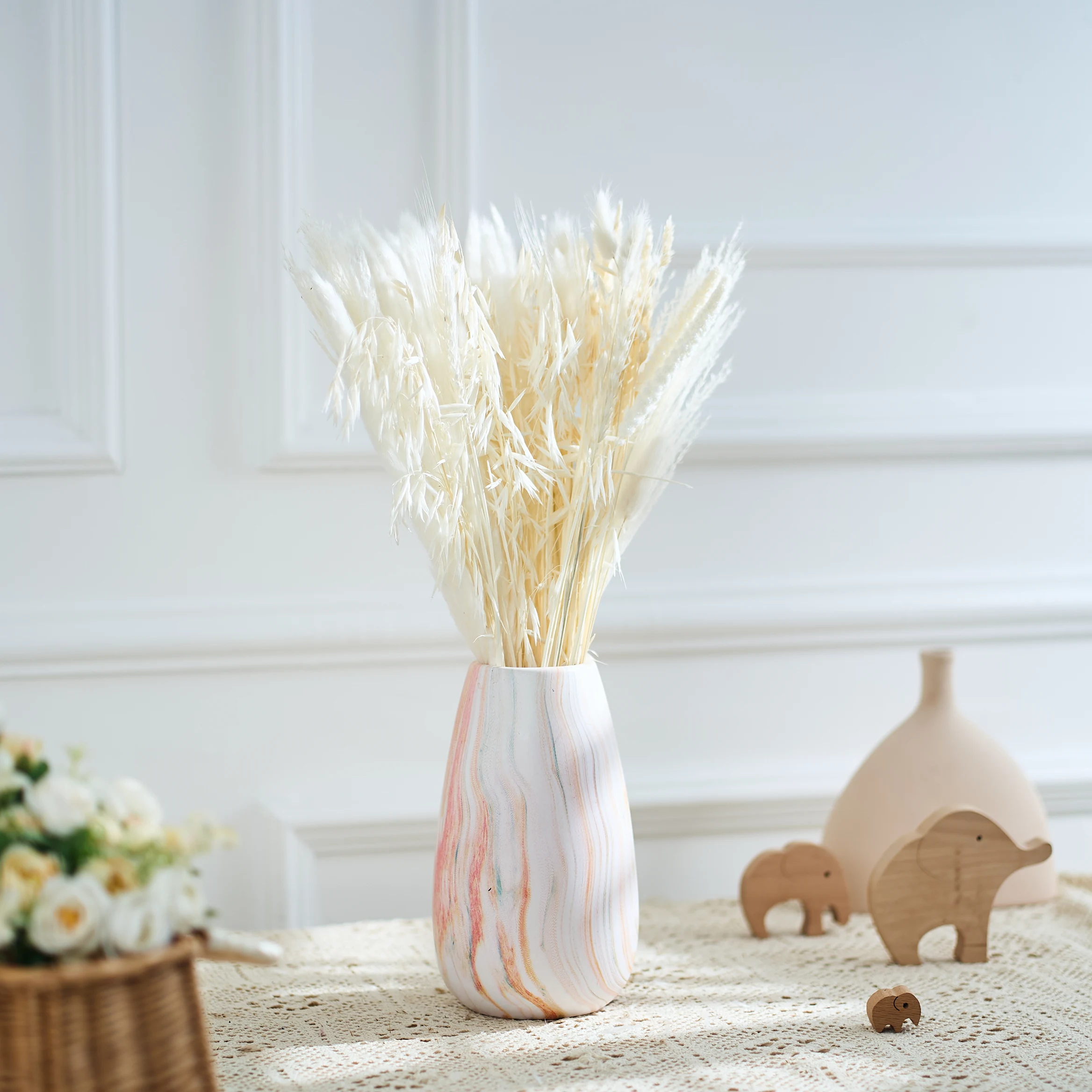 

Natural Pampas Grass Rabbit tail Grass Dried Flowers Bouquet Boho Home Decoration Wedding Floral Arrangements and Bedroom Layout