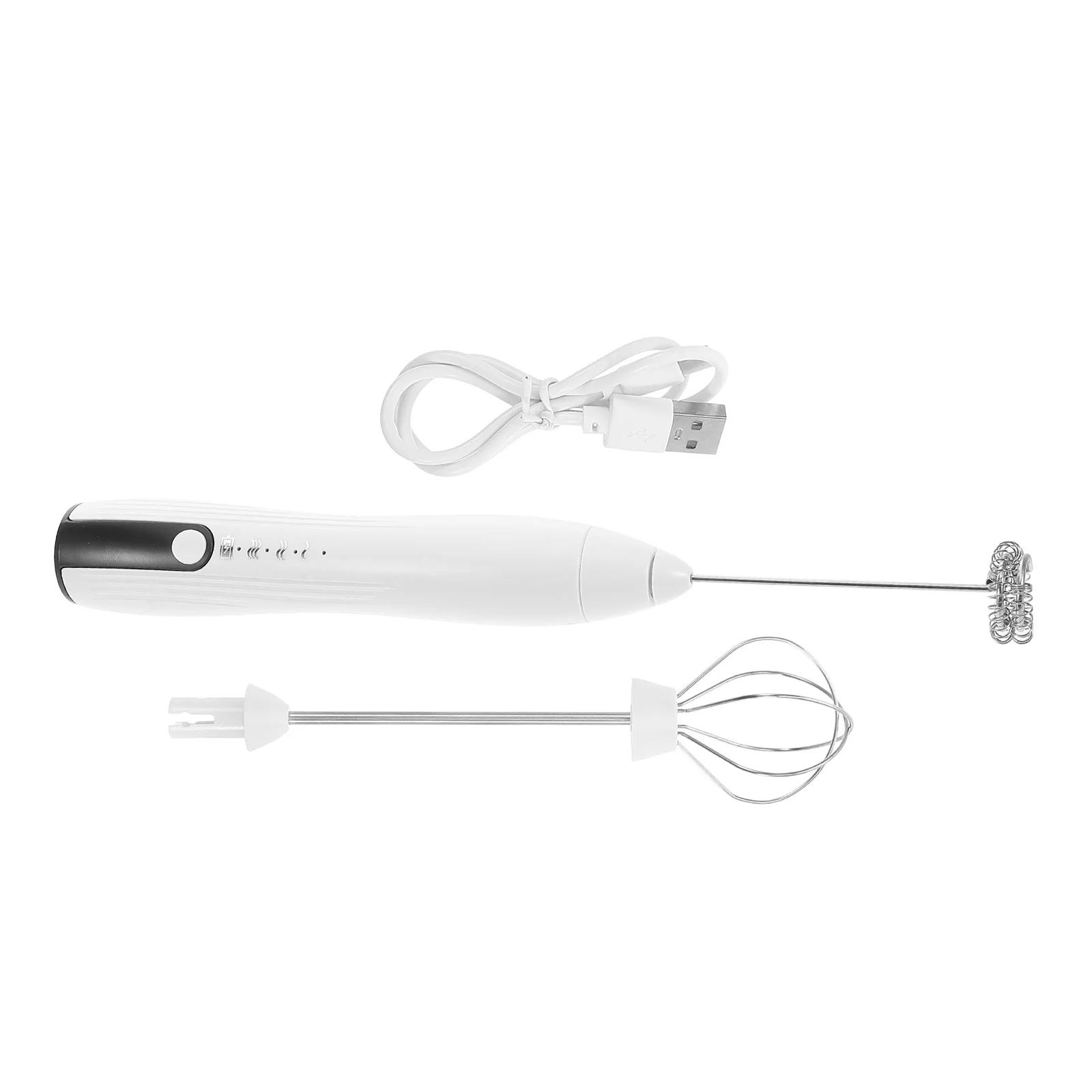 

Electric Handheld Milk Frother White USB Portable Rechargeable Coffee Mixer Egg Beater Stirrer Kitchen Utensil