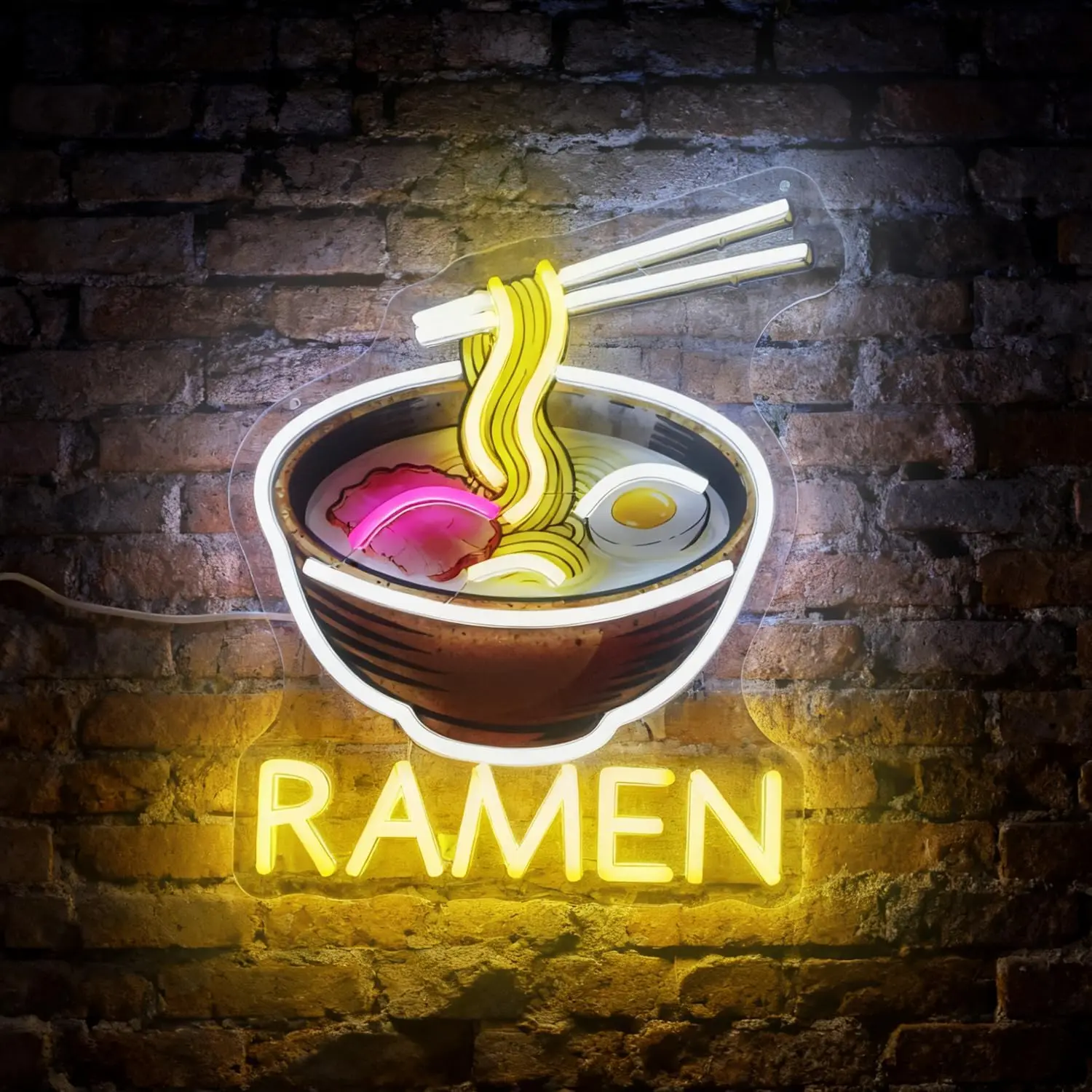 

Неоновая вывеска «Японский рамен»: настенный светильник для бизнеса, USB-питание, светодиодный светильник в виде лапши для ресторана, бара, магазина, спальни, декор, подарок