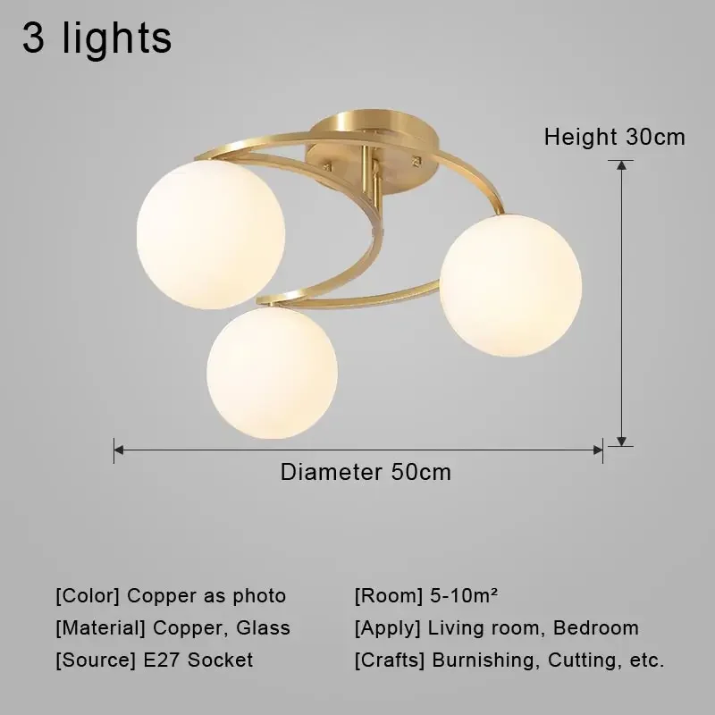 Creatieve plafondhanglamp Noordse kroonluchter Led-lamp Woonkamer Glas Lichtpunt Home Decor Slaapkamerverlichting