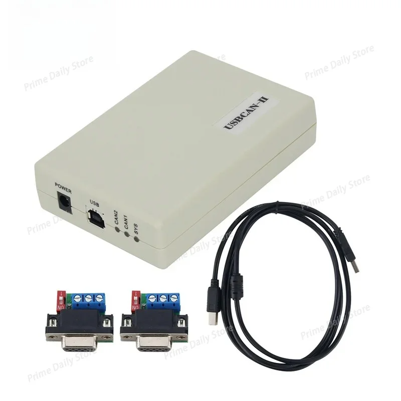 USB‑CAN2 CAN Bus Adapter, USB to CAN Interface Analyzer CAN Card, Compatible with USBCAN‑II Protocol