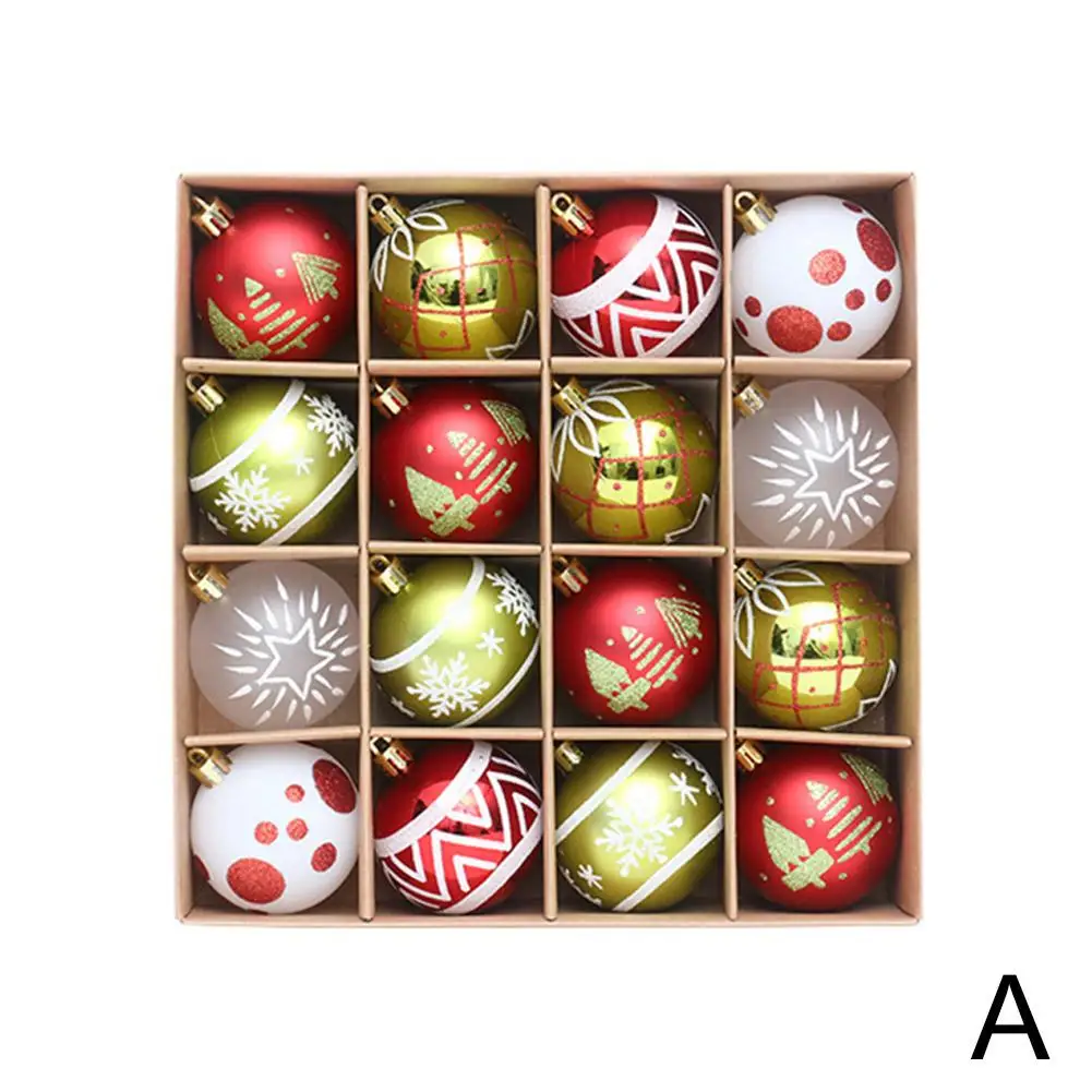 16 Champagne Gold And White Christmas Balls Christmas Decorations Christmas Tree Decorations Home Party Pendants Ball J9f1