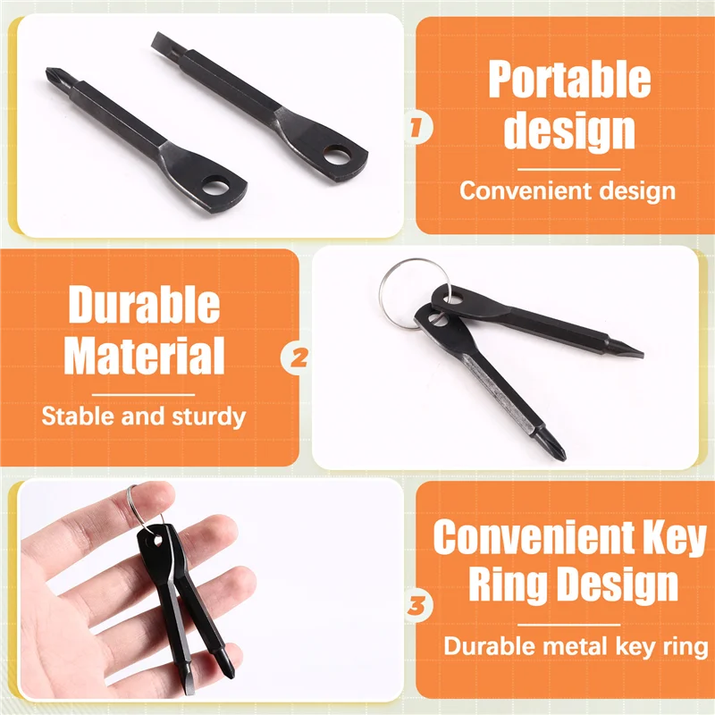 

CQMF-10 Set Portable Screwdriver Tool Outdoor EDC Multi-Function Tool Flat-Head Screwdriver Phillips Screwdriver Key Ring