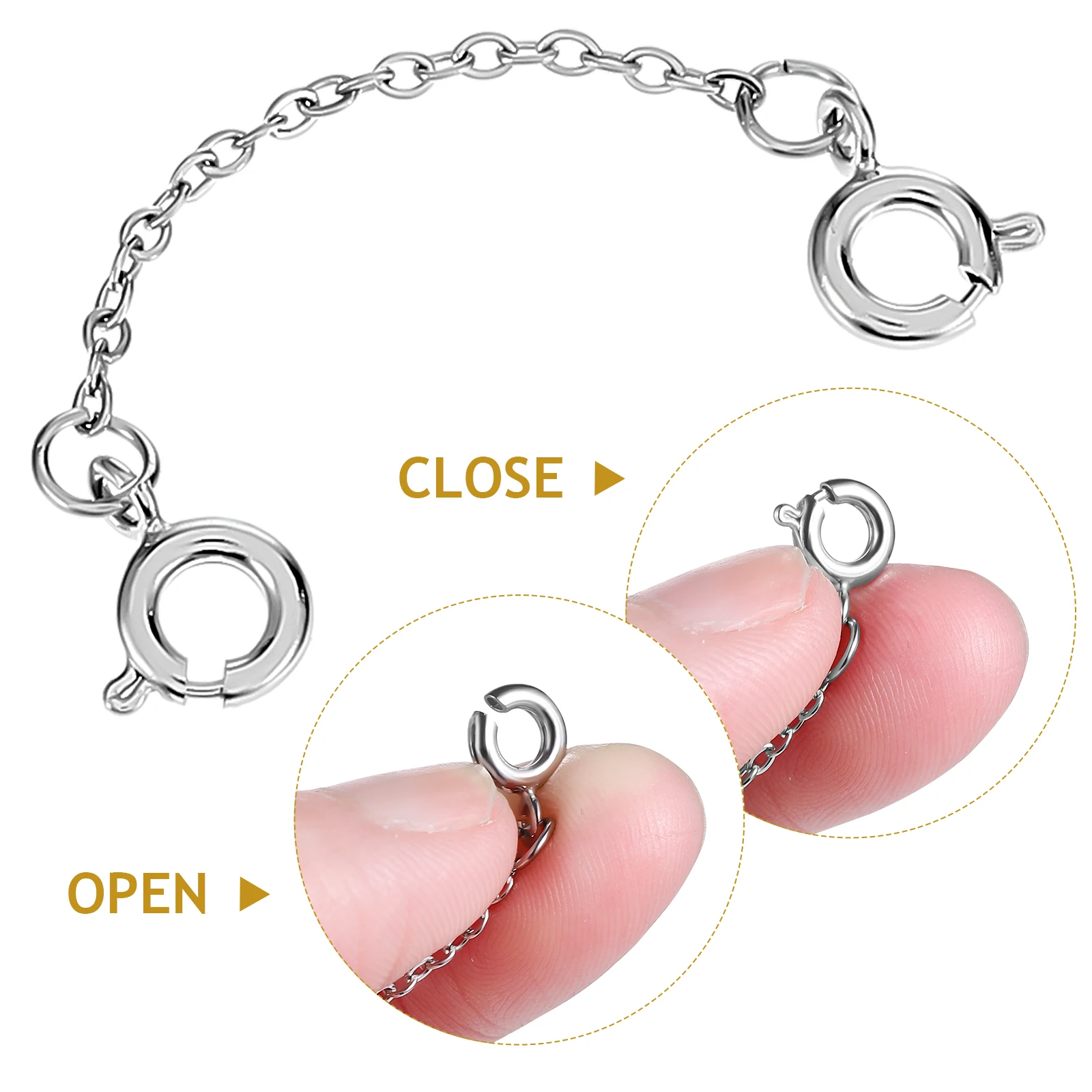 

6 Pcs Cylinder Silver Necklace Chain Extenders for Jewelry Copper Necklaces Jewellery