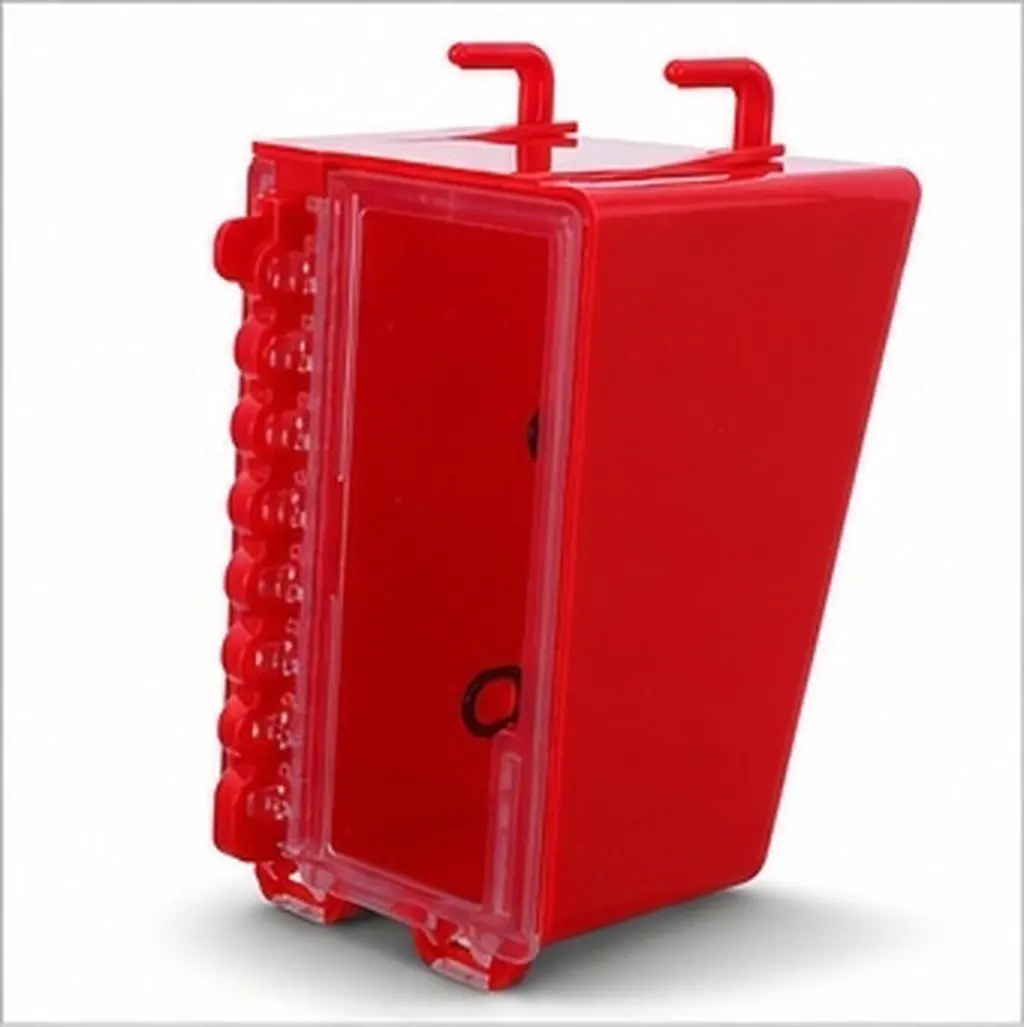 Red Wall Mounted Padlock Lock Station Portable Lockout Tagout Box 8 Slots Clear Panel Key Organizer Security