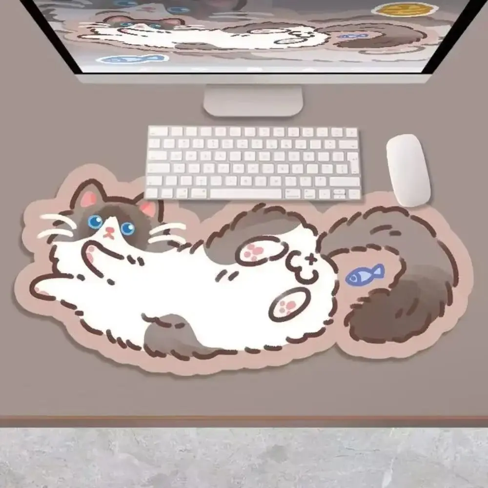 New Cartoons Cat Mouse Pad Rubber Non Slip Cat Desk Pad Waterproof Multifunctional Ultra-High Precision Mouse Pad Office