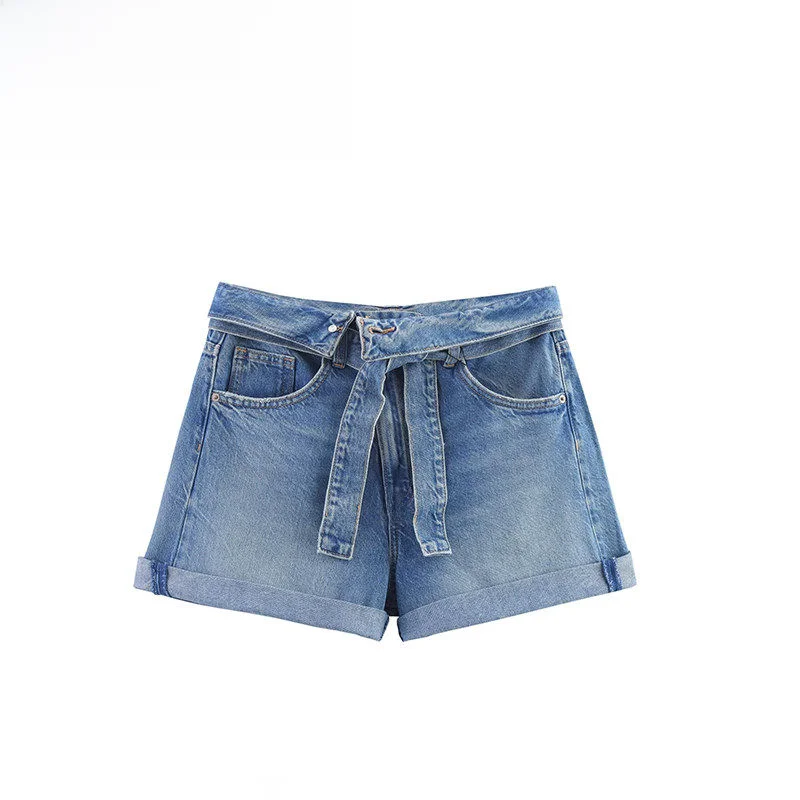 

Модные осенние джинсы с поясом, высокая талия, свободный крой, французский стиль, женские джинсы из микроэластичной полиэстеровой ткани