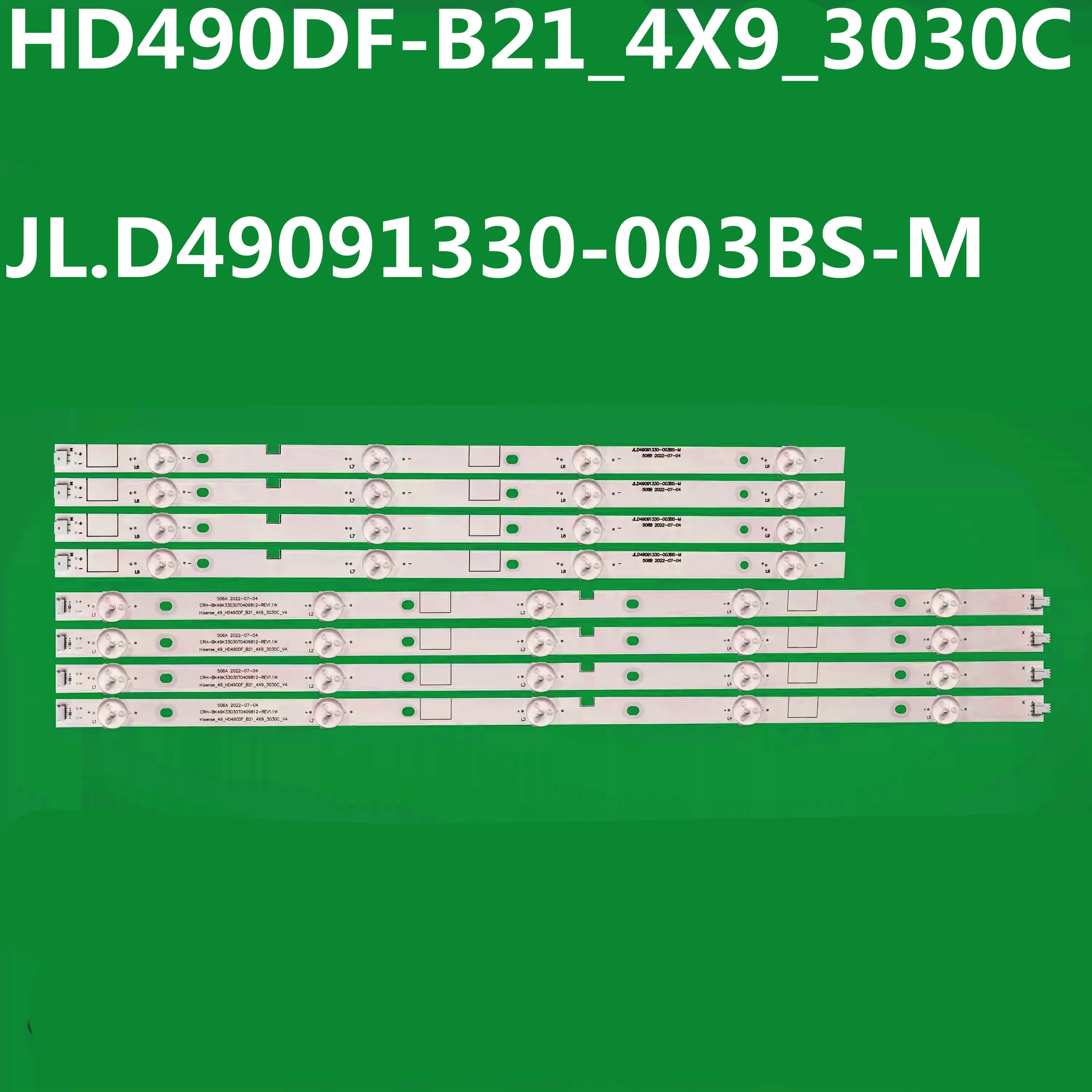 

LED Backlight Strip For HD490DF-B21_4X9 JL.D49091330-003BS-M LED49H268U LED49N2600 LED49N3000U LED49EC270W LED49M5000