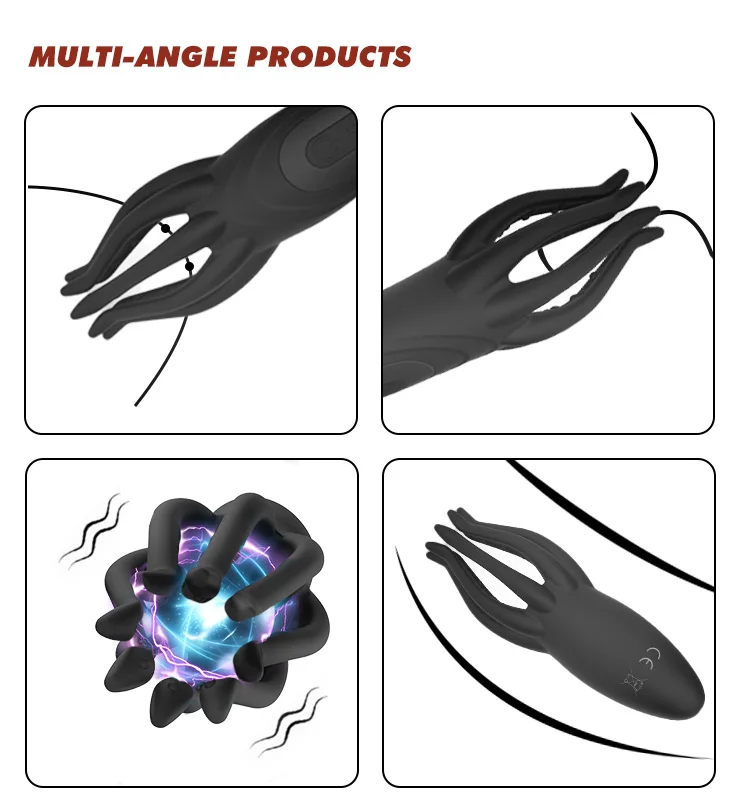 強力なタコの触手バイブレーターディルド性的興奮剤、クリトリス、Gスポット、肛門刺激用、エリックセックストイ、大人の女性と男性向け