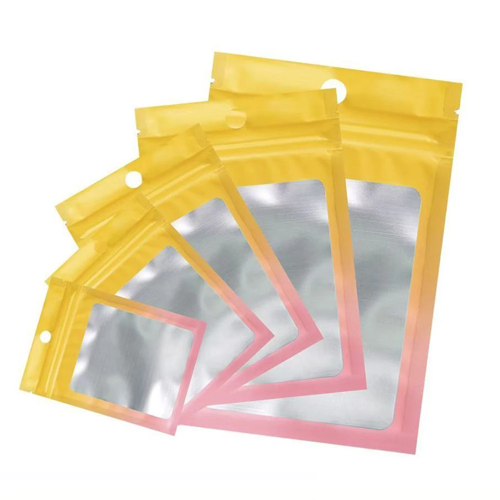 Yellow-Orange Gradient Ziplock Bags for Keychain Packaging