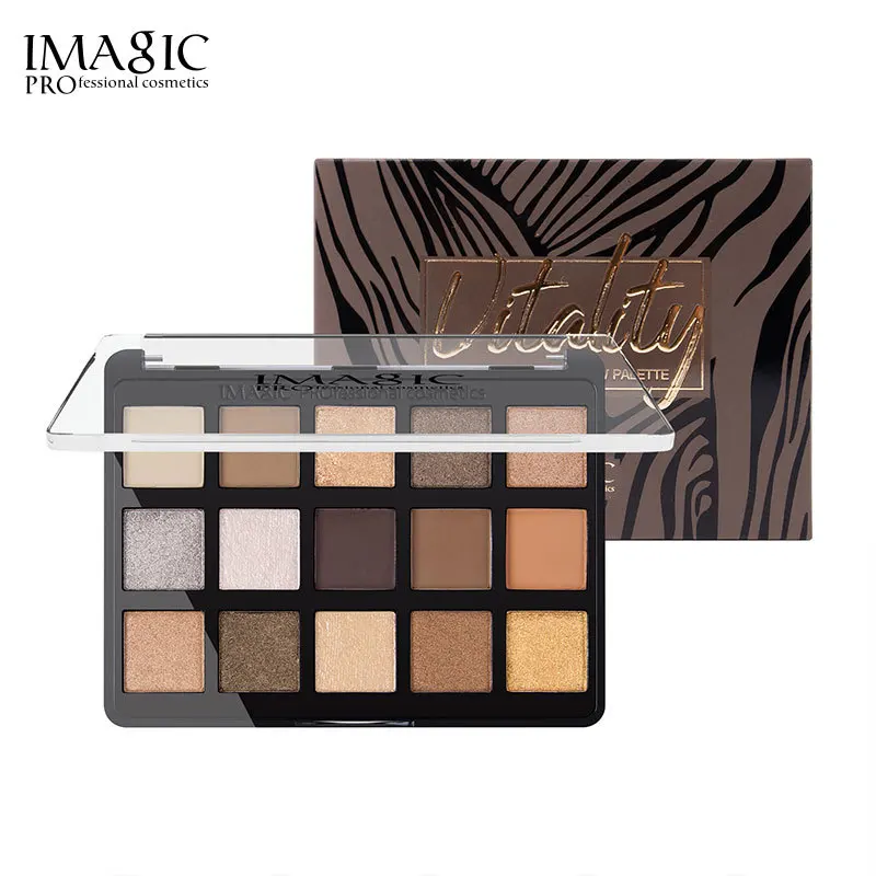 IMAGIC 15 Colors Dark Series Eye Shadow Palette Bronze Smoke Color Makeup Palette Highlight Waterproof Makeup for Women