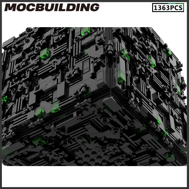 MOC Building Blocks Space Series Borg Cube Spaceship Model DIY Assembly Technology Bricks Collection Toys Christmas Gift Present