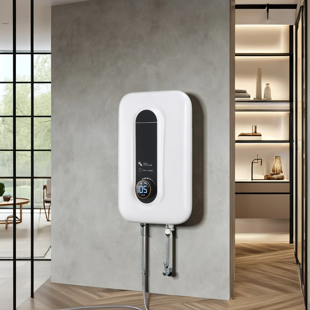 3.5KW Single-Phase Tankless Electric Water Heater 220V Household Wall Mounted Hotels Outdoor RV Use