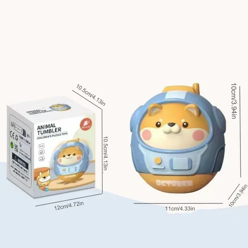 6-12 Months Old Baby Toy Animal Wobbler Baby Bell Toy Cartoon Animal Cute Shape Bell Doll Rocking Toy Newborn Birthday Gift
