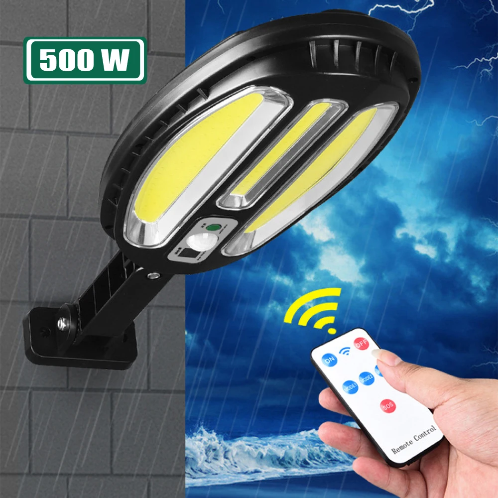 500 Watts Led Solar Light Outdoor Solar Lamp Powered Sunlight Waterproof PIR Motion Sensor Street Light For Garden Decoration