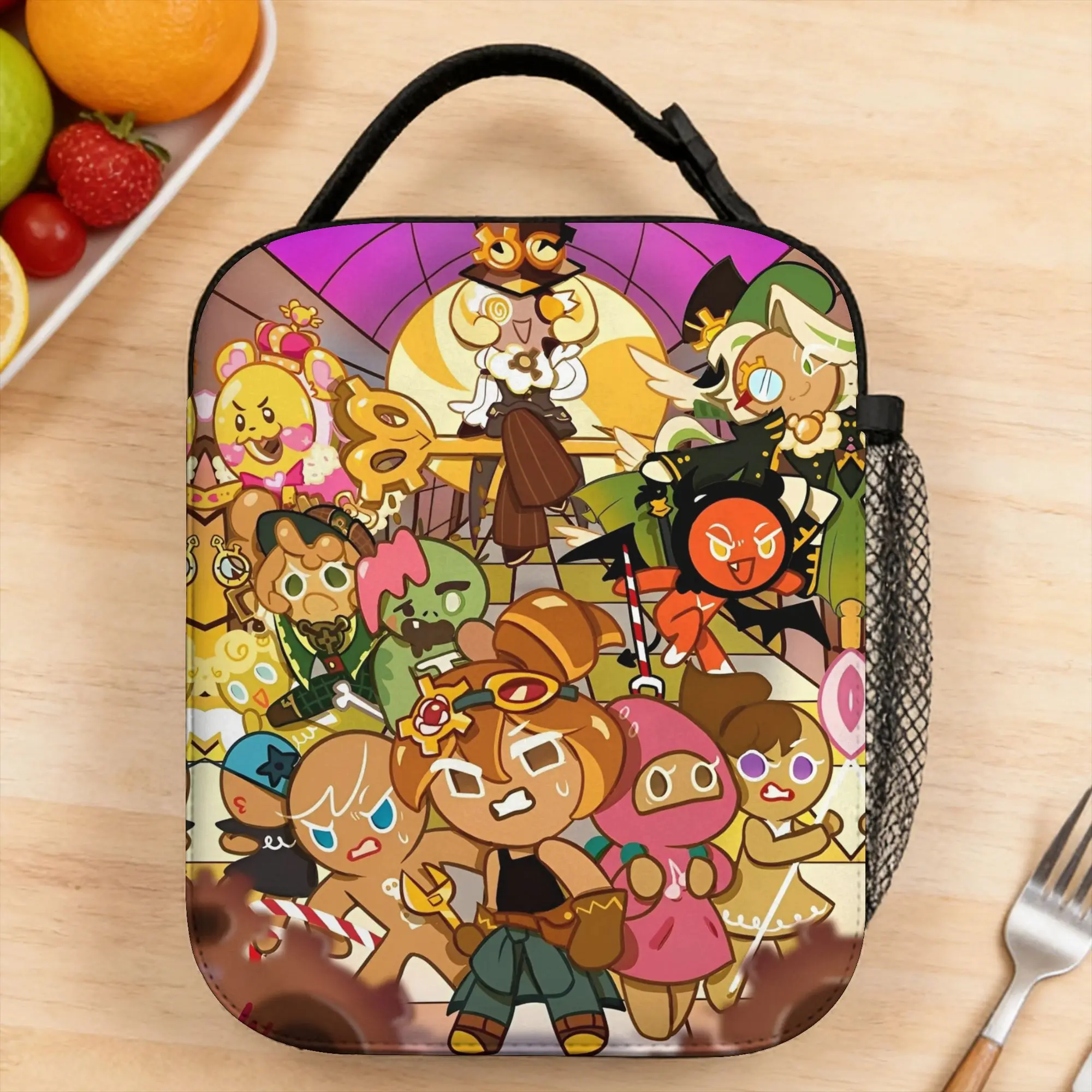 Cookie Run Kingdom Lunch Bag  Office Lunch Box For Child  Vintage Print Tote Food Bags Waterproof Portable Cooler Bag