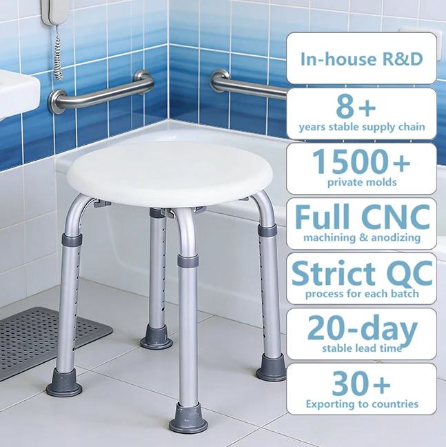 

Simplywalk Aluminum Alloy 136KG Bath Shower Chair Very Strong Bathtub Rehabilitation Therapy MDR CE Long-term Partner