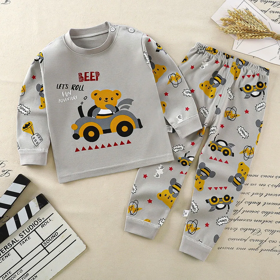 

Children Cotton Pajamas Set for Autumn and Winter Soft Warm and Perfect for Little Ones Restful Sleep Children Sets