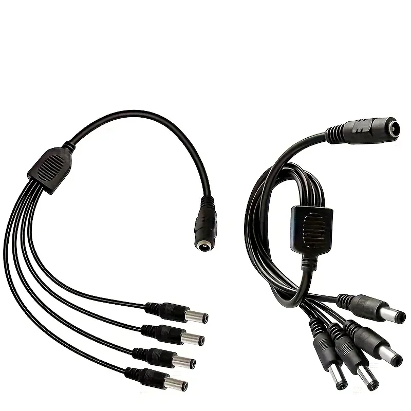 1 Female to 2 4 8 Male DC Power Splitter Plug Cable Adapter 12V 5.5 x 2.1mm For CCTV security Camera Accessories