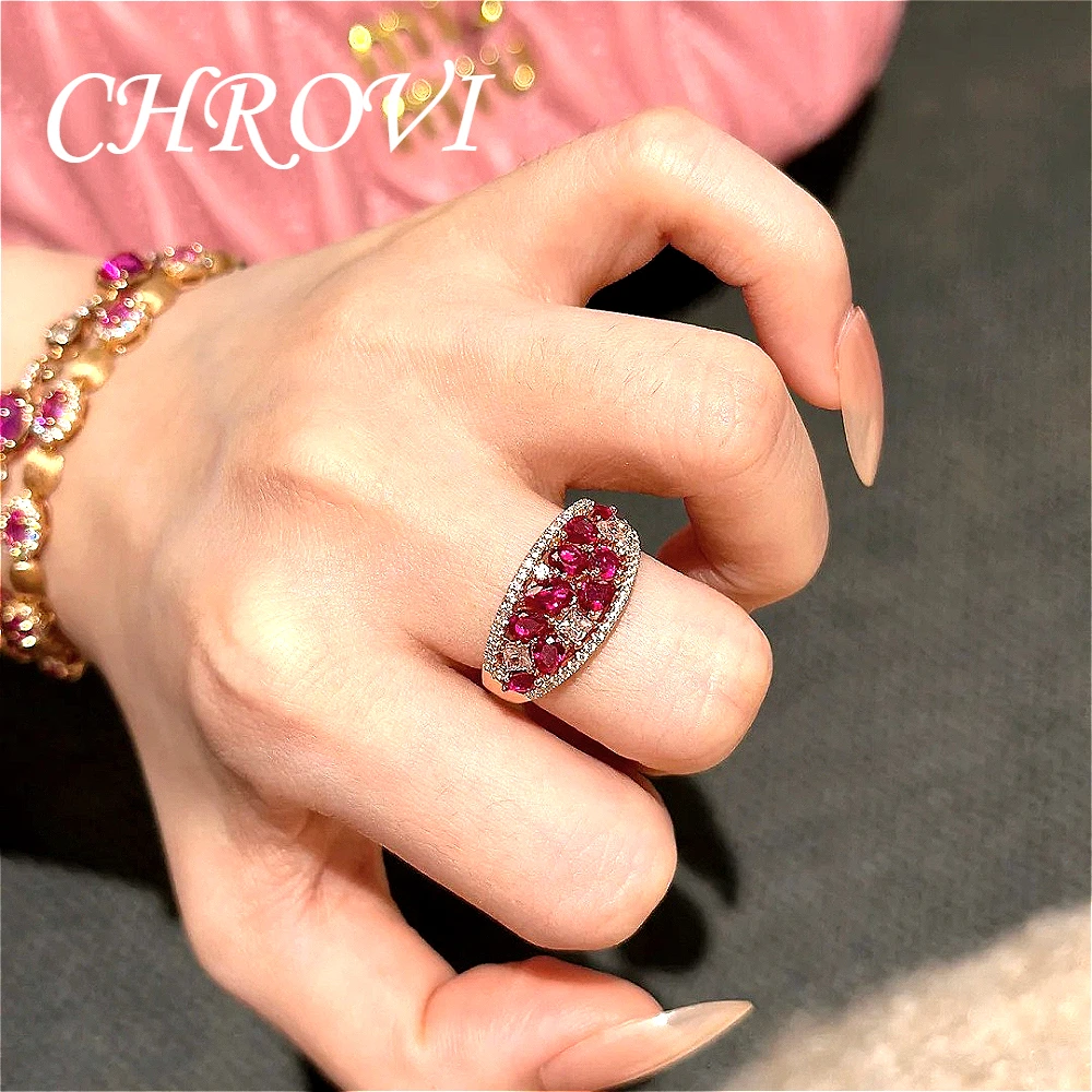 Exquisite 925 sterling silver red corundum ring - vintage classic versatile finger ring