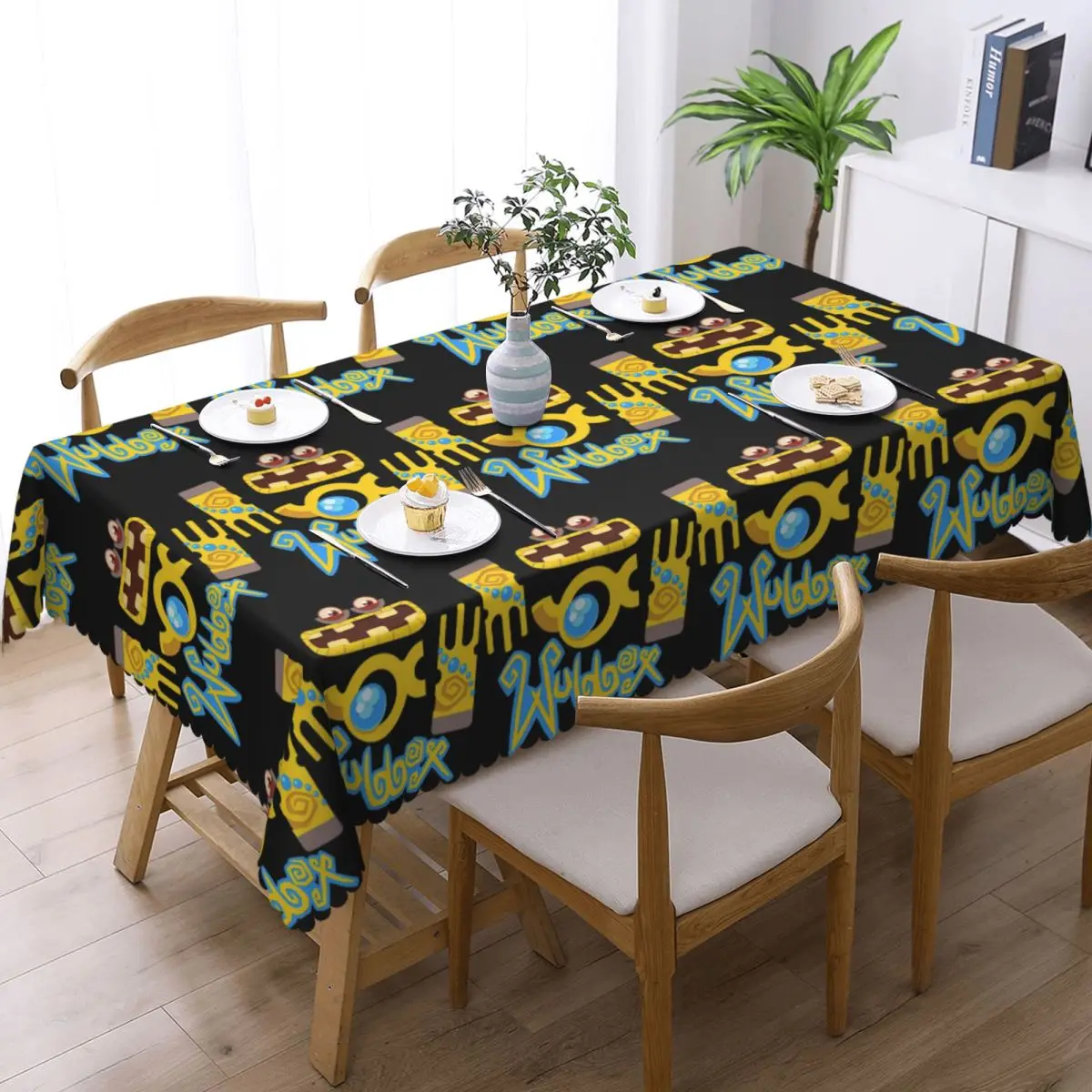 Wubbox My Singing Monsters Customized Rectangular Tablecloth Oilproof Table Cover for Dining Events Table Cloth