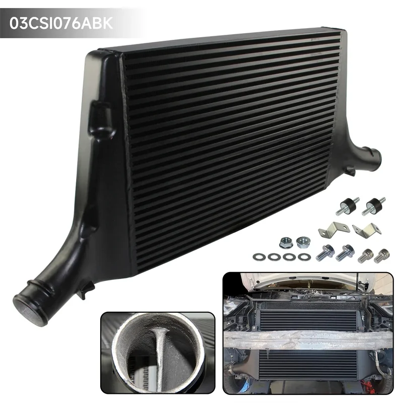 Tuning Performance Ladeluftkühler Competition Bar & Plate Fit für Audi A4 B8 A5 B8 1.8 2.0 3.0 TDI 2008-2013 Schwarz/Silber