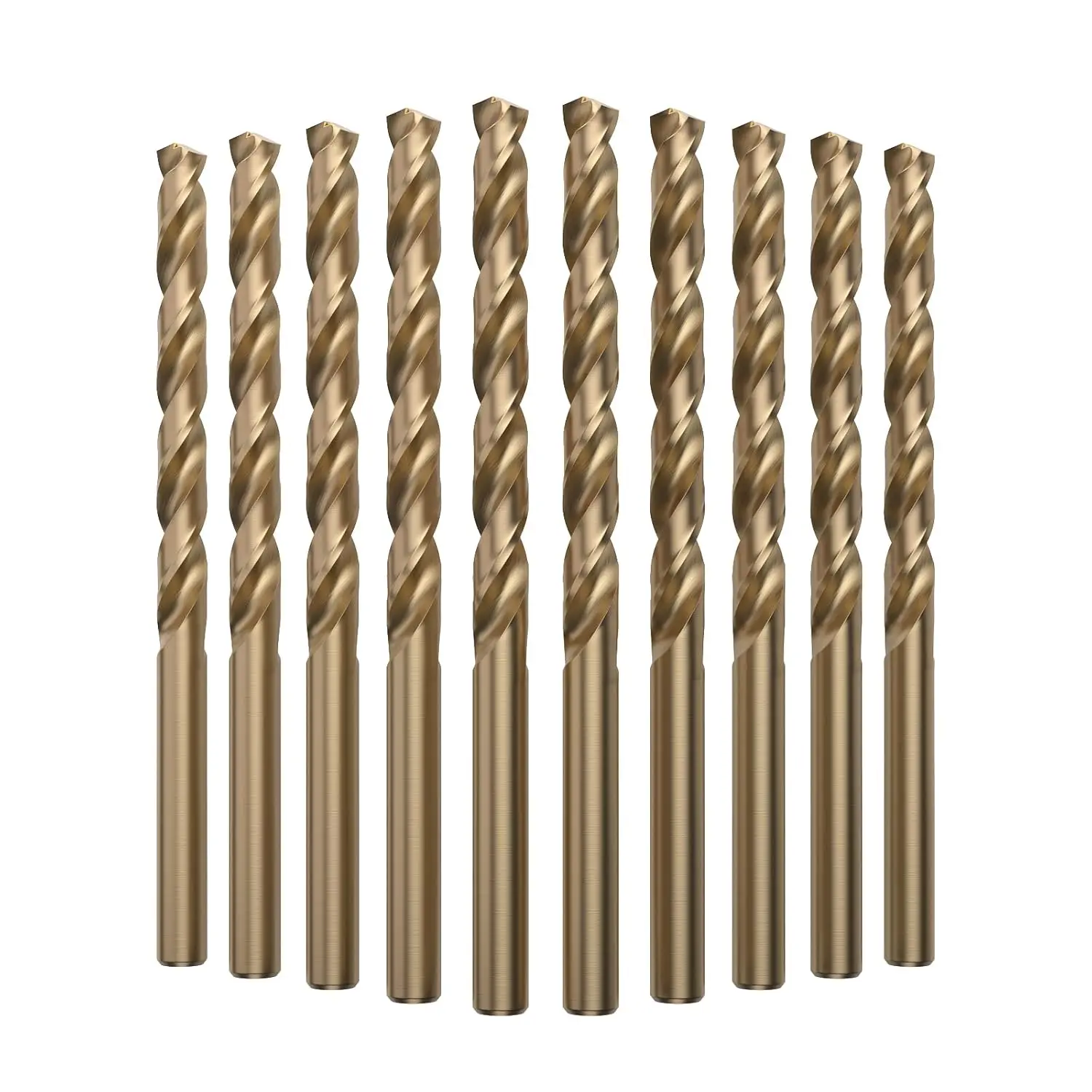 

10 Pcs 1/4" Cobalt HSS Twist Drill Bits, 135° Quick-Cut, for Hard Metals