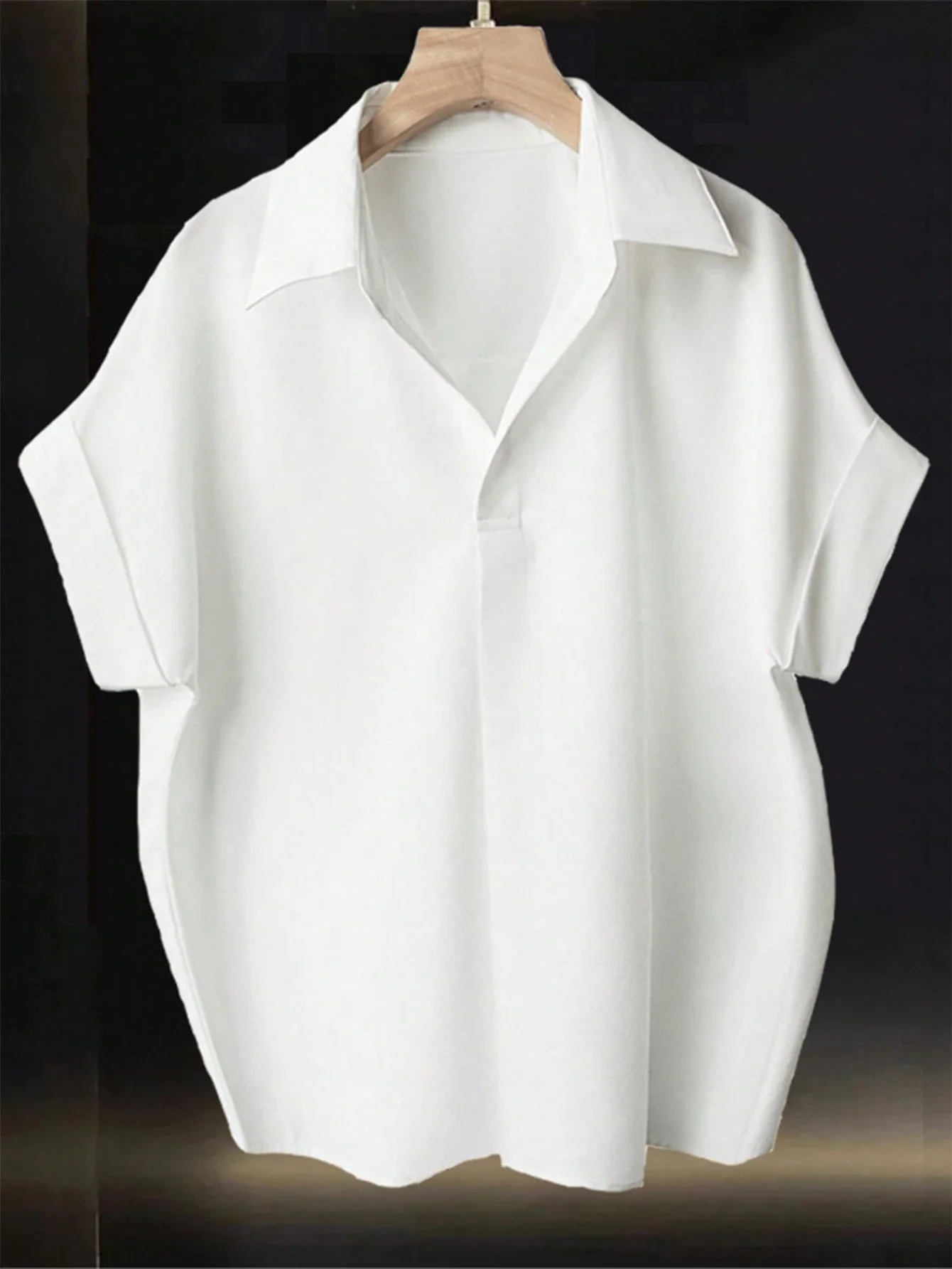 

Женская блузка свободного кроя с рукавами «летучая мышь» и отложным воротником во французском стиле, повседневная