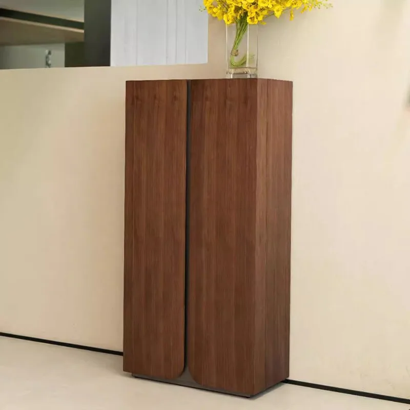 For New Chinese Style North American Black Walnut Ming Style Double Door Shoe Cabinet Song Style Aesthetics Minimalist