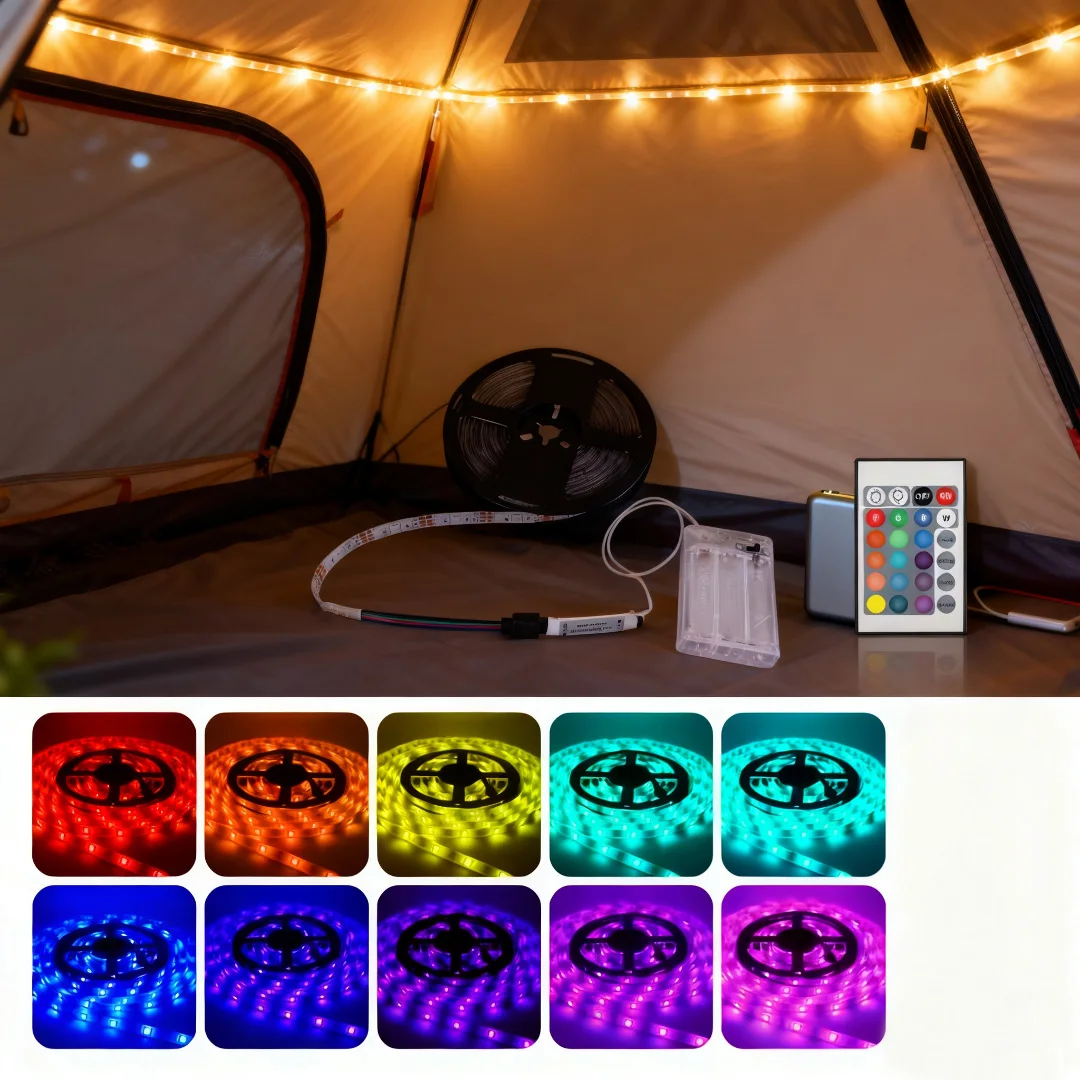 

RGB LED Strip Light DC5V SMD5050 Flexible Waterproof LED Tape color lamp with remote control DIY TV Background Lighting Decor