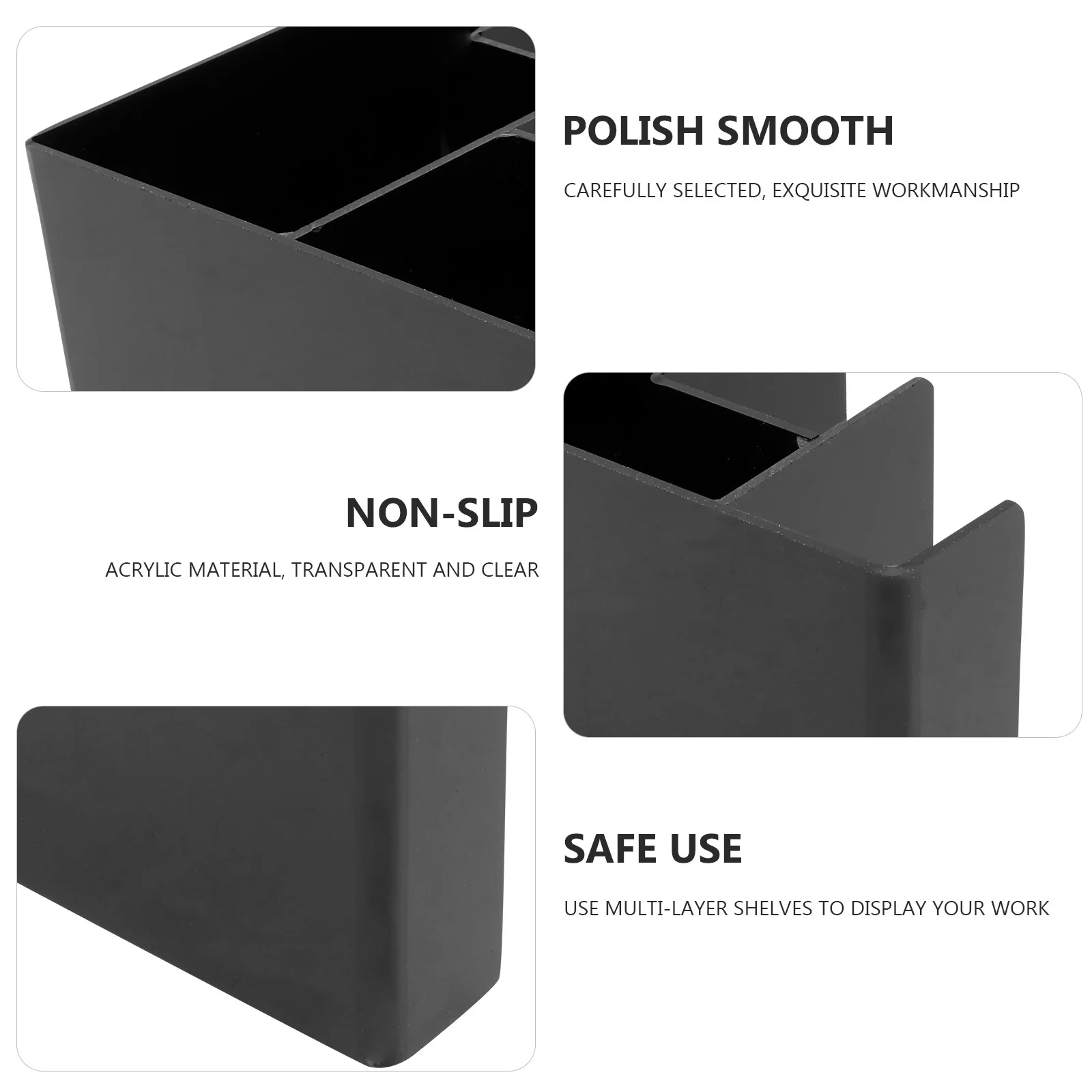 

1Pcs Display Rack Black Acrylic Multilayer Desktop Makeup Organizer for Lipstick Eyebrow Brush Nail Polish Purse