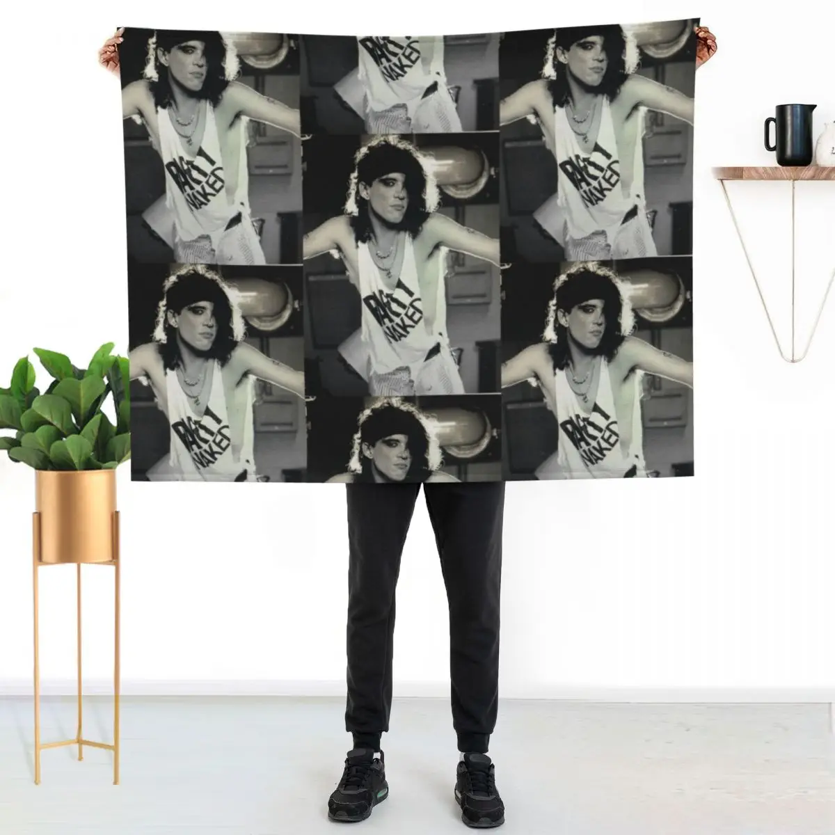 RATT STEPHEN PEARCY by Neil Zlowzower Print 2023 Throw Blanket Plaid on the sofa Furry Custom for winter Bed linens Blankets