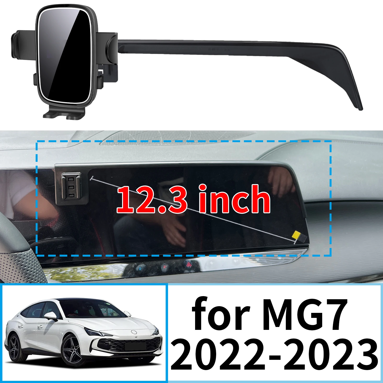 

fit for MG7 MG 7 2022 2023 12.3 inch ​​Stable Clip-On Phone Holder​​ Mount Screen Base No Vibration​ Car accessoires