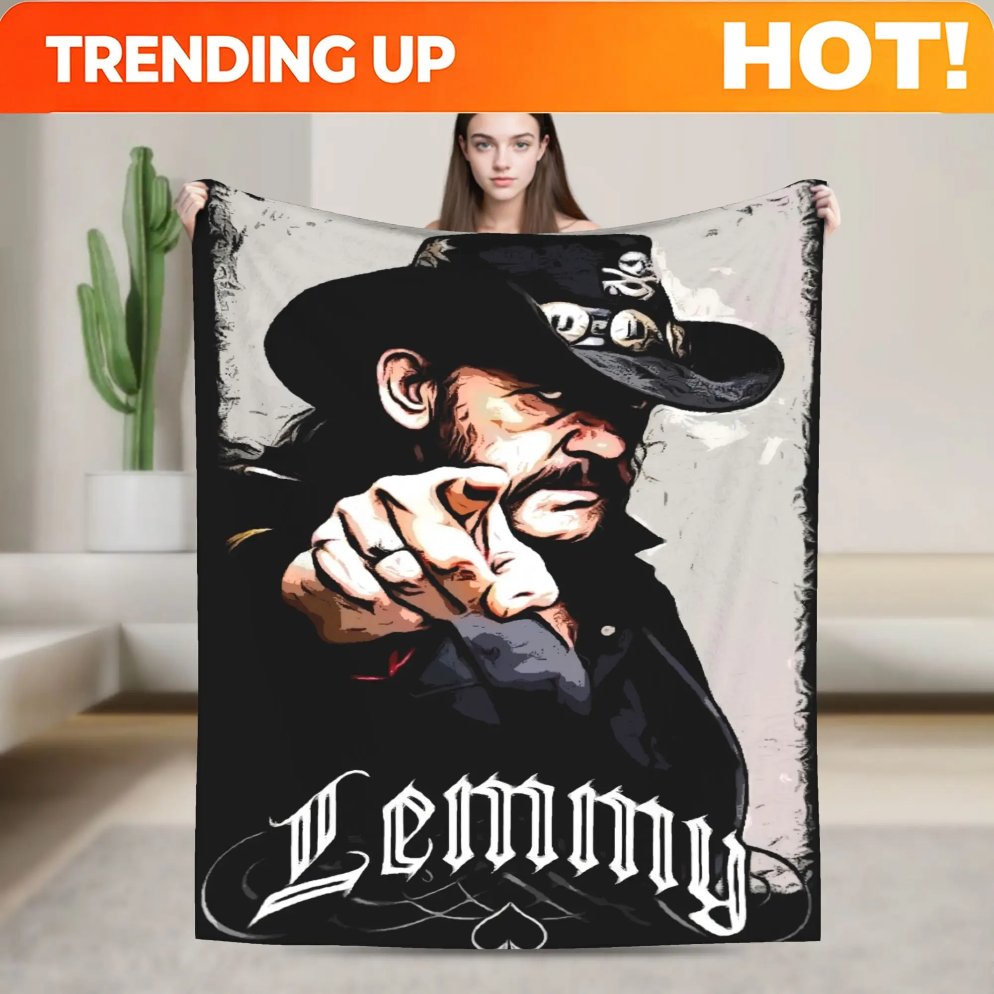 Customize Lemmy Image Coolness Flannel Blanket, a Comfortable and Eye-catching Living Room Blanket, Office Blanket, Home Blanket