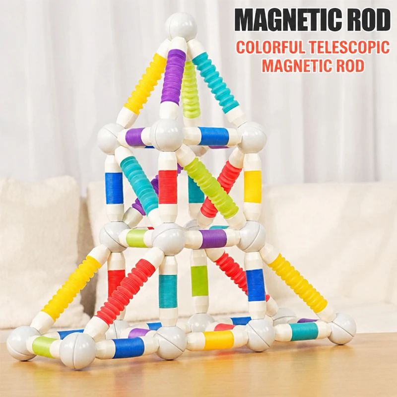 

KNYYSECQ Versatile and stretchable magnetic wand for children's puzzle cute magnetic attraction stretchable fun assembly toy