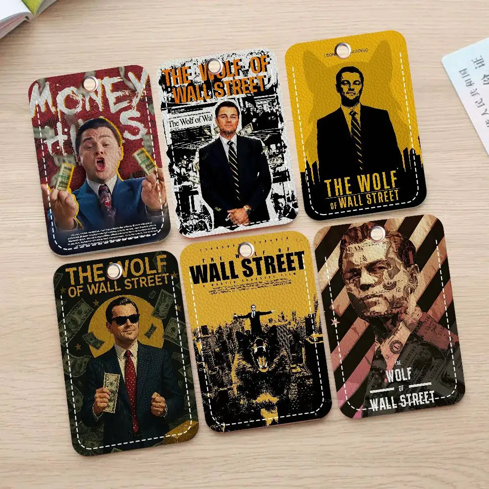 The Wolf Of Wall Street Movie PU Soft Leather Rectangular Key Card Holder Induction Elevator Protection Cover Youth Faion Accory