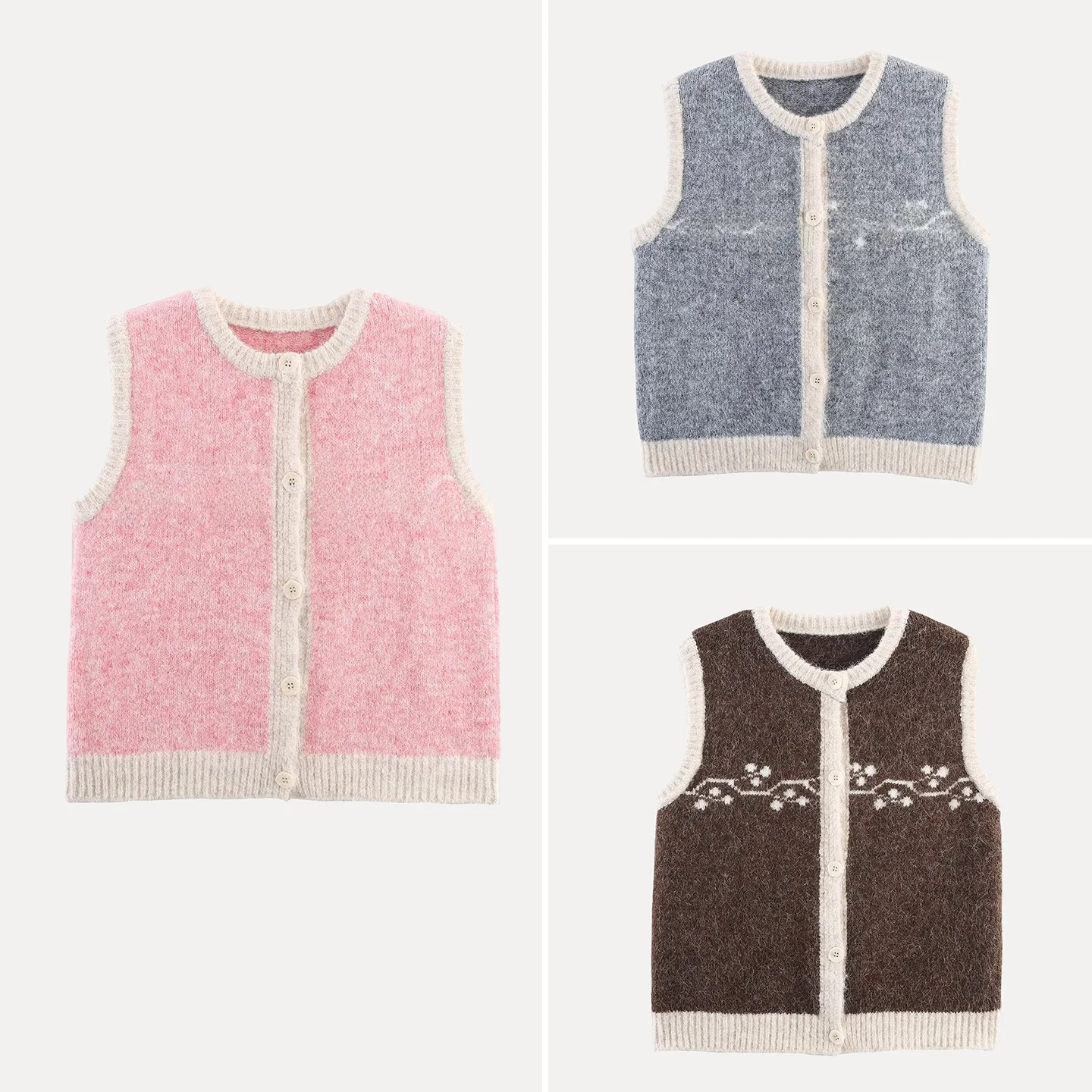 

Ele вязаный женский жилет Faion, осень 2024, Новое поступление, круглая застежка на одной пуговице, однотонная универсальная повседневная одежда